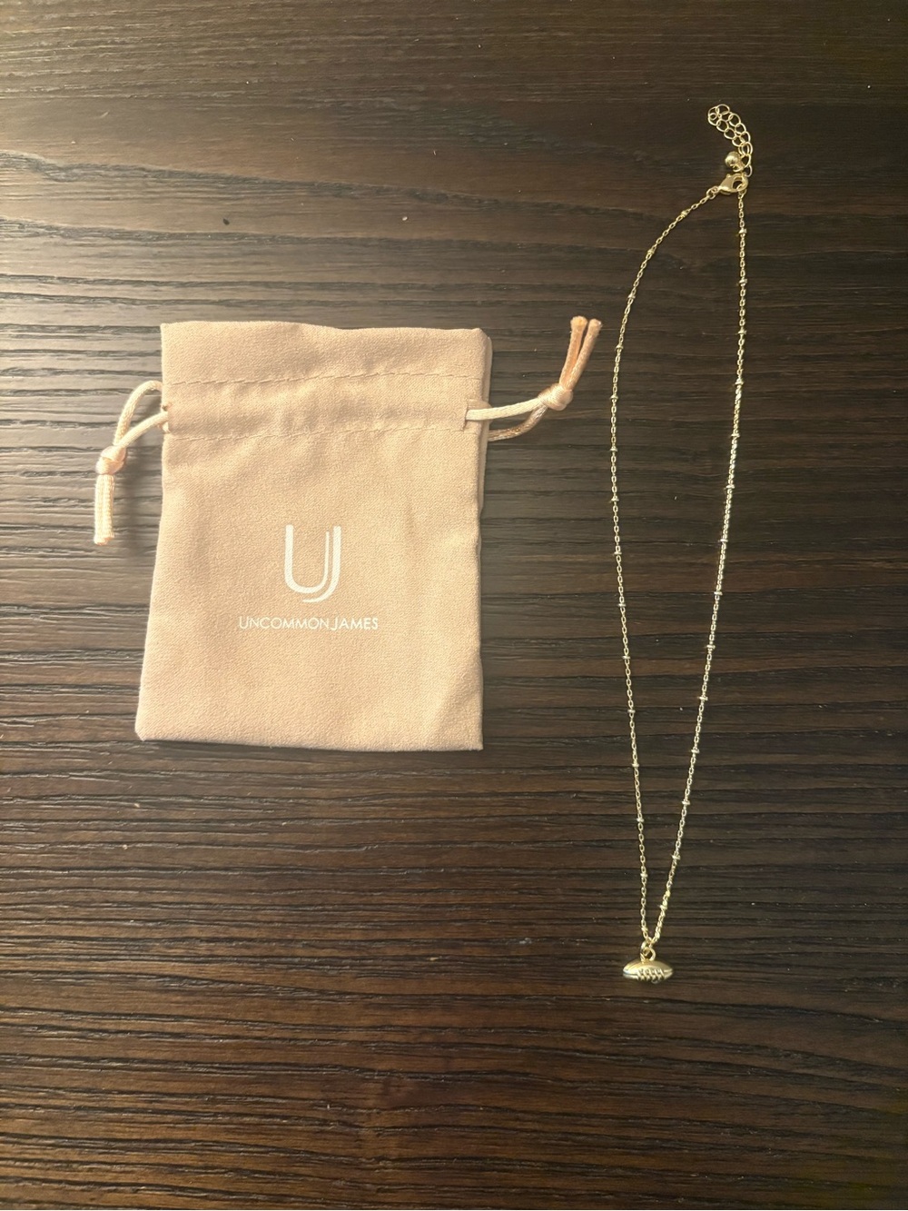 NEW Uncommon James gold football charm necklace